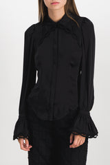Light satin shirt wit fluted cuffs