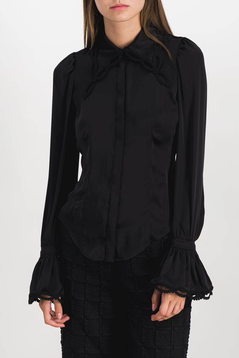 Paco Rabanne - Light satin shirt wit fluted cuffs