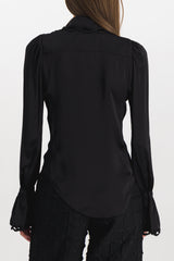 Light satin shirt wit fluted cuffs