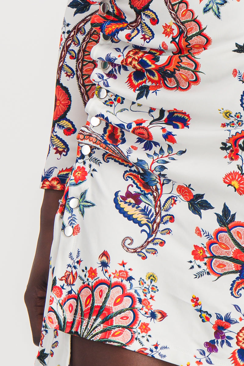 Paco Rabanne - Paisley printed mini dress with long sleeves