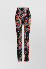 Paisley printed skinny straight leg pants