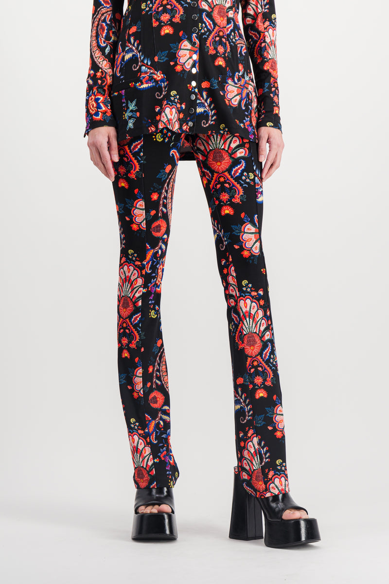 Paco Rabanne - Paisley printed skinny straight leg pants
