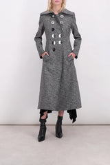 Double-breasted compact wool coat