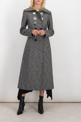 Double-breasted compact wool coat