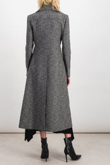 Double-breasted compact wool coat