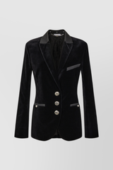 Fitted velvet tailoring blazer