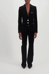 Fitted velvet tailoring blazer