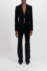 Fitted velvet tailoring blazer