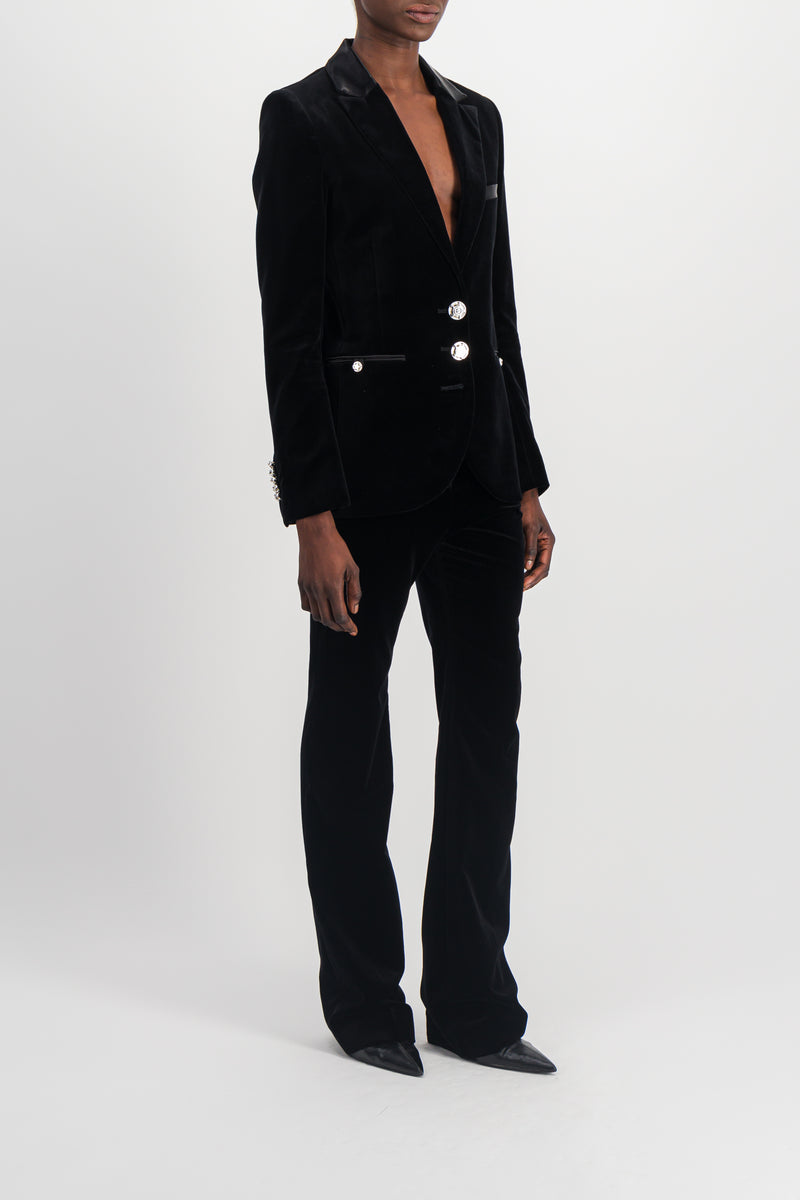 Paco Rabanne - Fitted velvet tailoring blazer