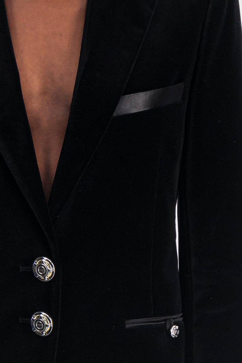 Paco Rabanne - Fitted velvet tailoring blazer