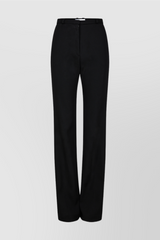 Black velvet straight leg tailoring pants