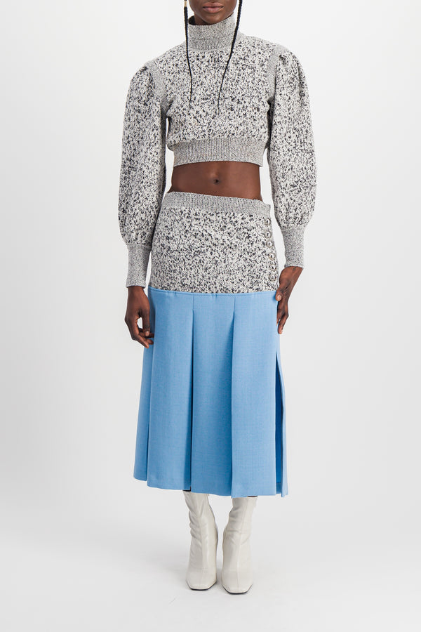 Jacquard concrete cropped sweater