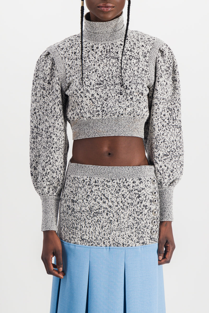 Paco Rabanne - Jacquard concrete cropped sweater