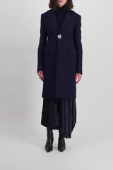 Heavy wool v-neck coat