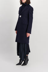 Heavy wool v-neck coat