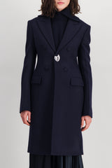 Heavy wool v-neck coat