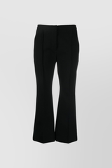 Cropped straight leg nylon-wool pants