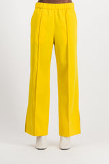 Loose leg wool gabardine pants