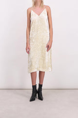 Washed velvet maxi slip dress