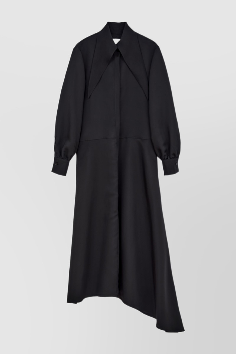 Jil Sander - Asymmetric viscose-silk shirt dress