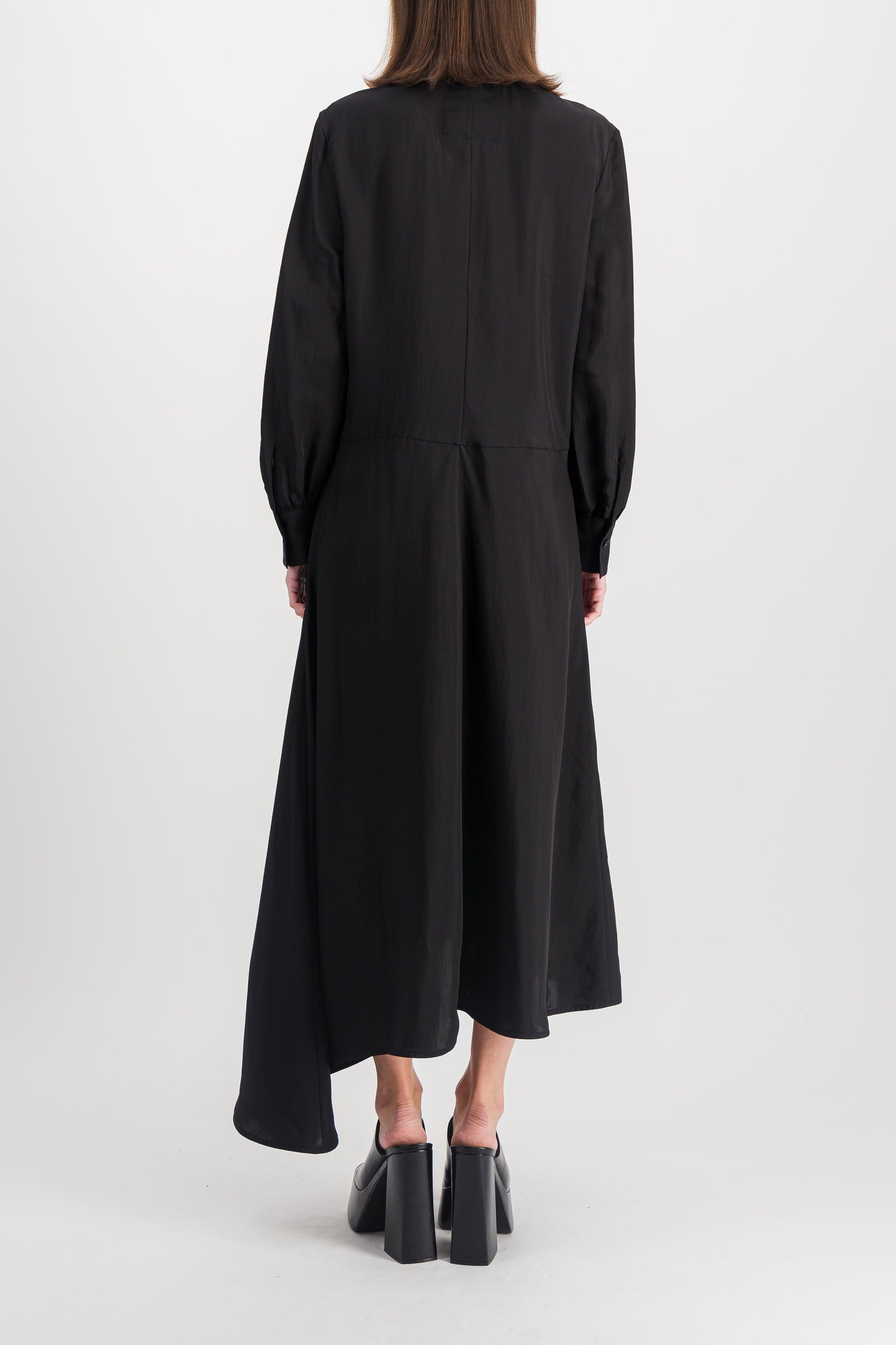 Jil Sander – Asymmetric viscose-silk shirt dress – Renaisa