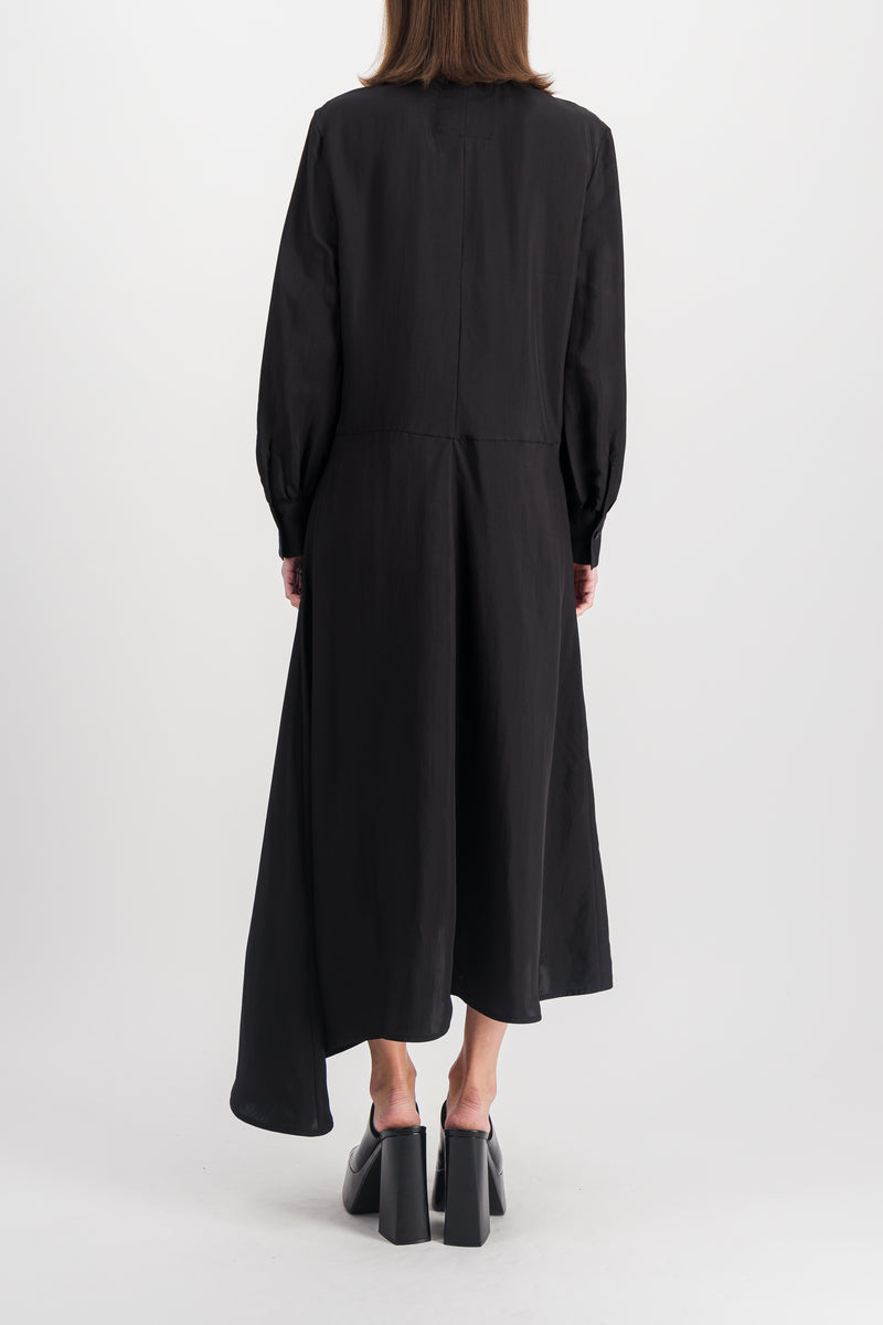 Jil Sander - Asymmetric viscose-silk shirt dress