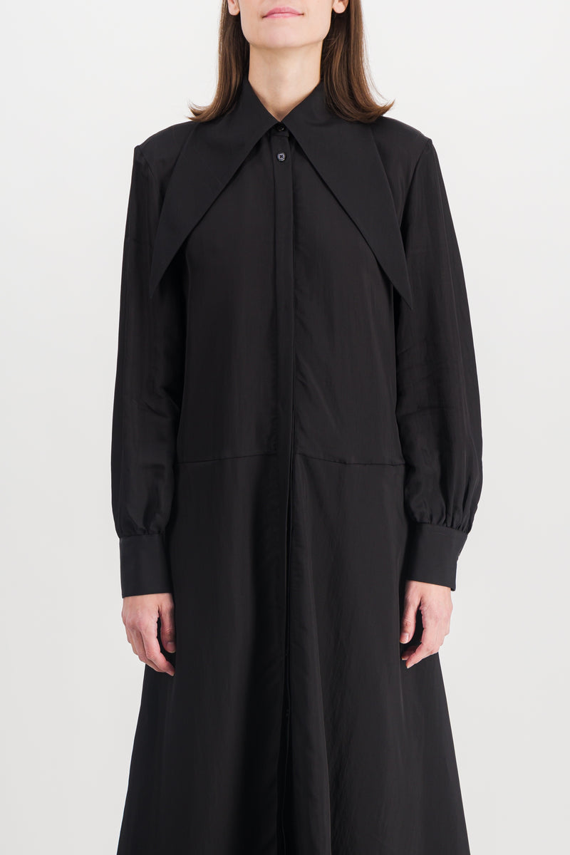 Jil Sander - Asymmetric viscose-silk shirt dress