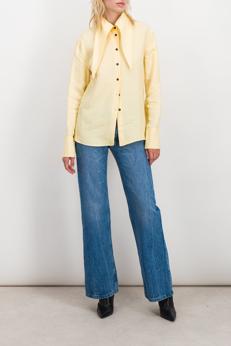 Jil Sander - Viscose-silk shirt with large peak collar