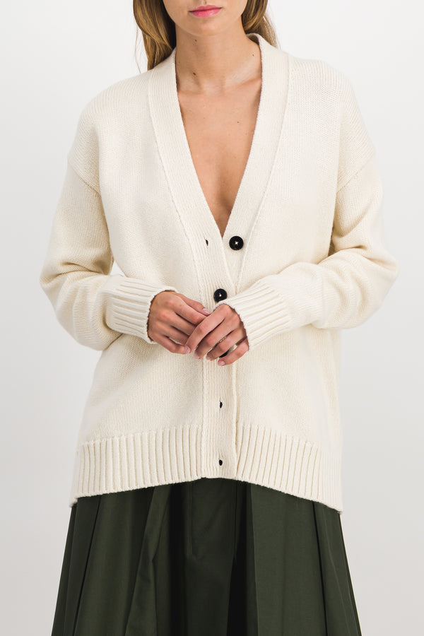 Loose v-neck cashmere cardigan