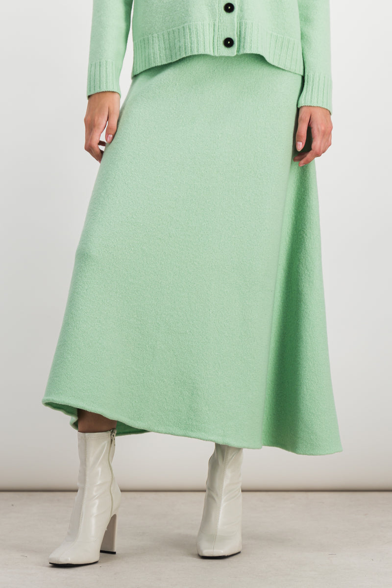 Jil Sander - Flared boiled wool midi skirt