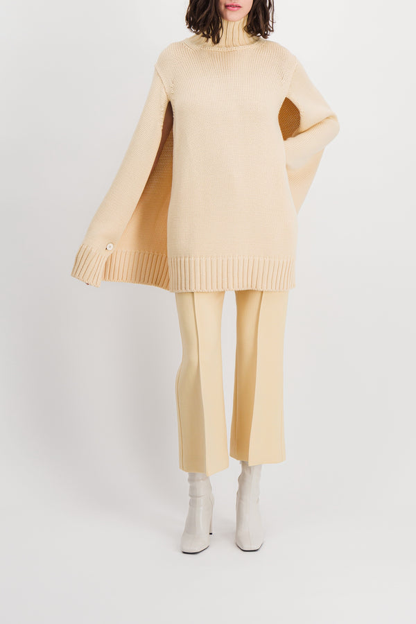 Oversized cape turtleneck merino sweater