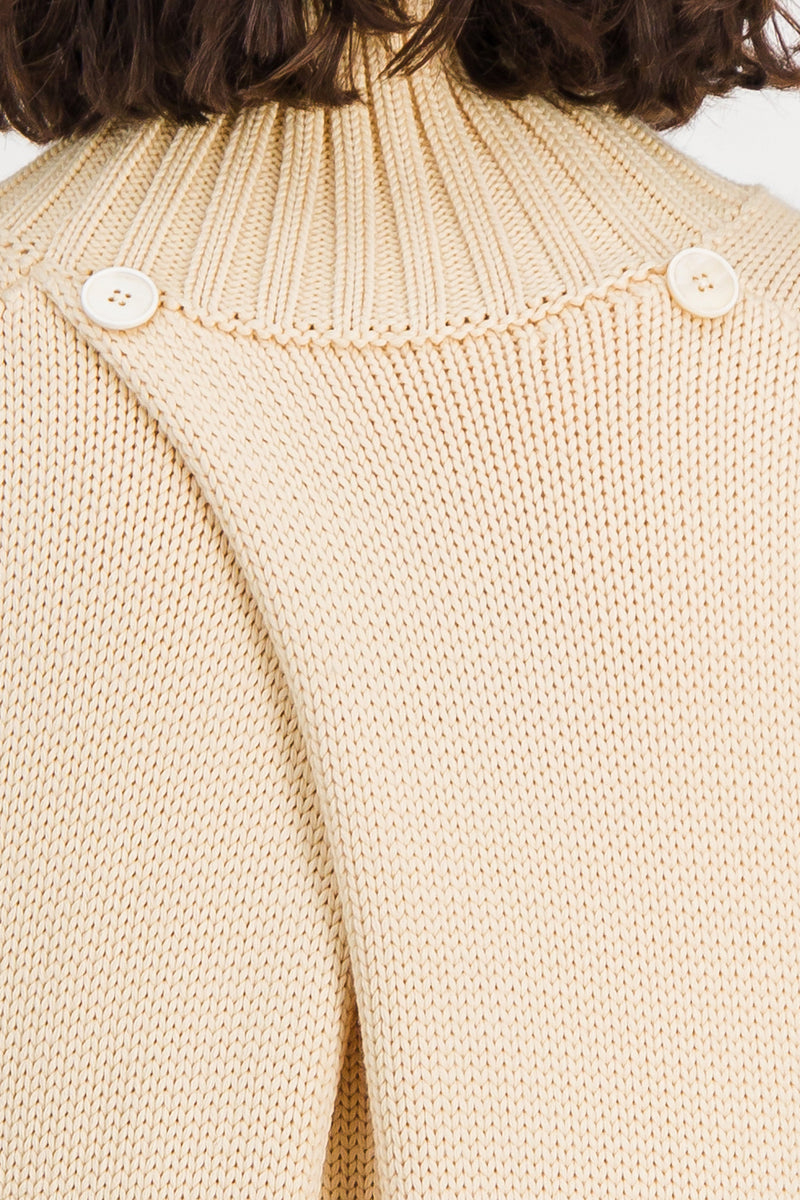 Jil Sander - Oversized cape turtleneck merino sweater