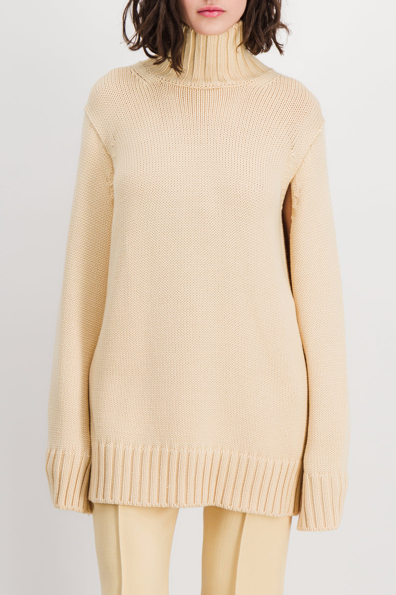 Jil Sander - Oversized cape turtleneck merino sweater