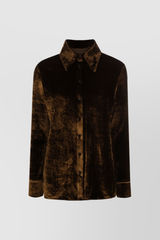 Classic loose velvet shirt