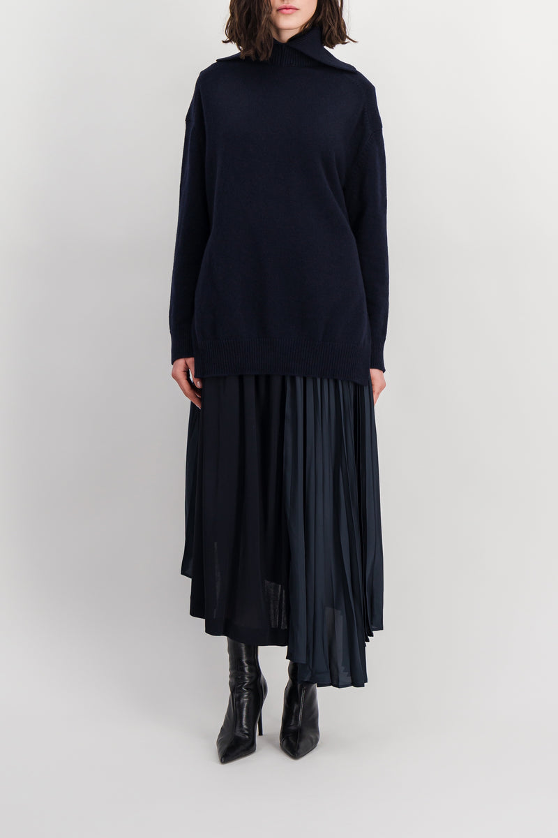 Jil Sander - Asymmetric pleated crêpe skirt