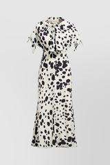 Crêpe de soie midi dress with dot print