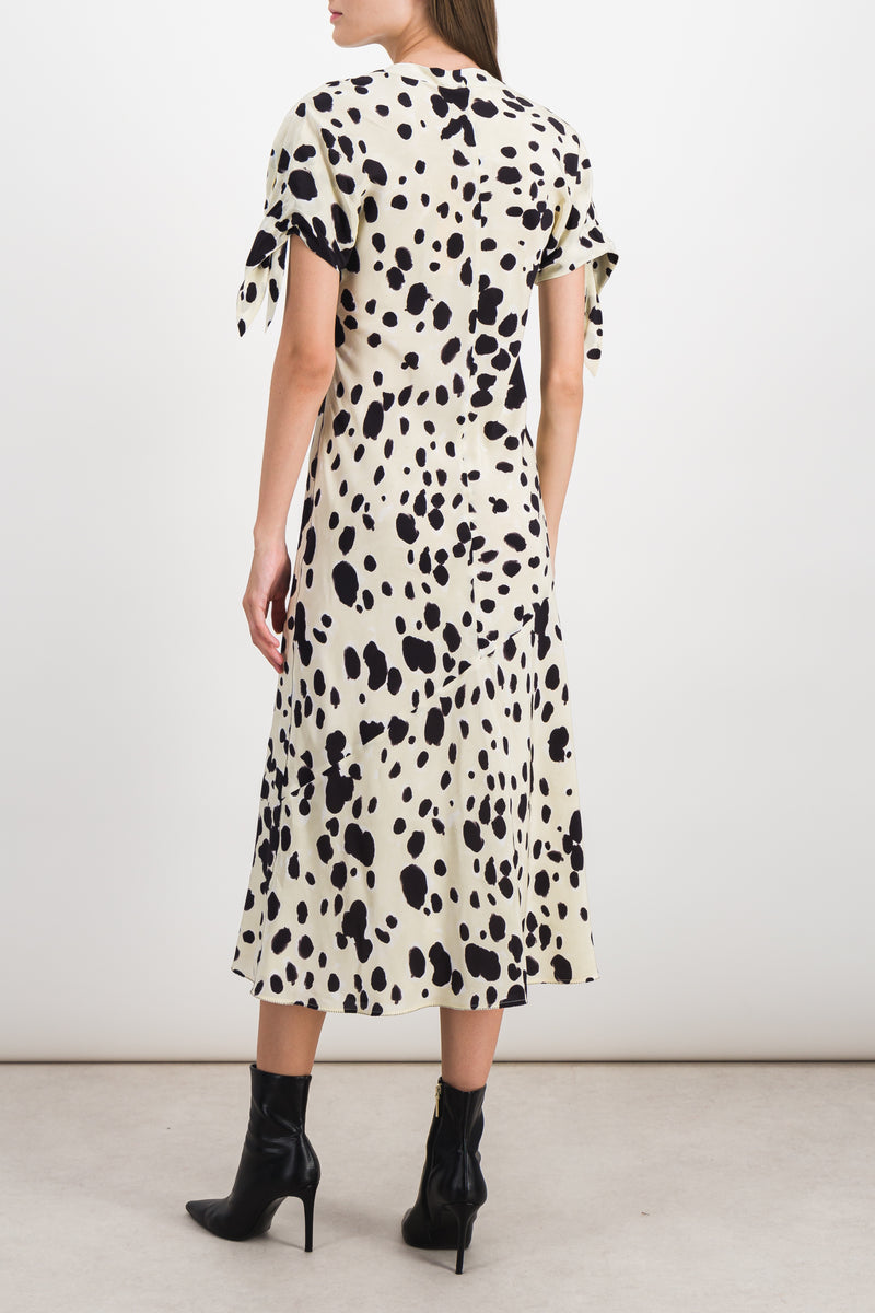 Marni - Crêpe de soie midi dress with dot print