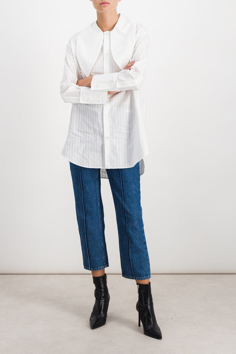 Marni - Fine striped long shirt with tie collar