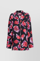 Oversized flower printed pyjama shirt