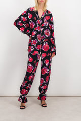 Oversized flower printed pyjama shirt