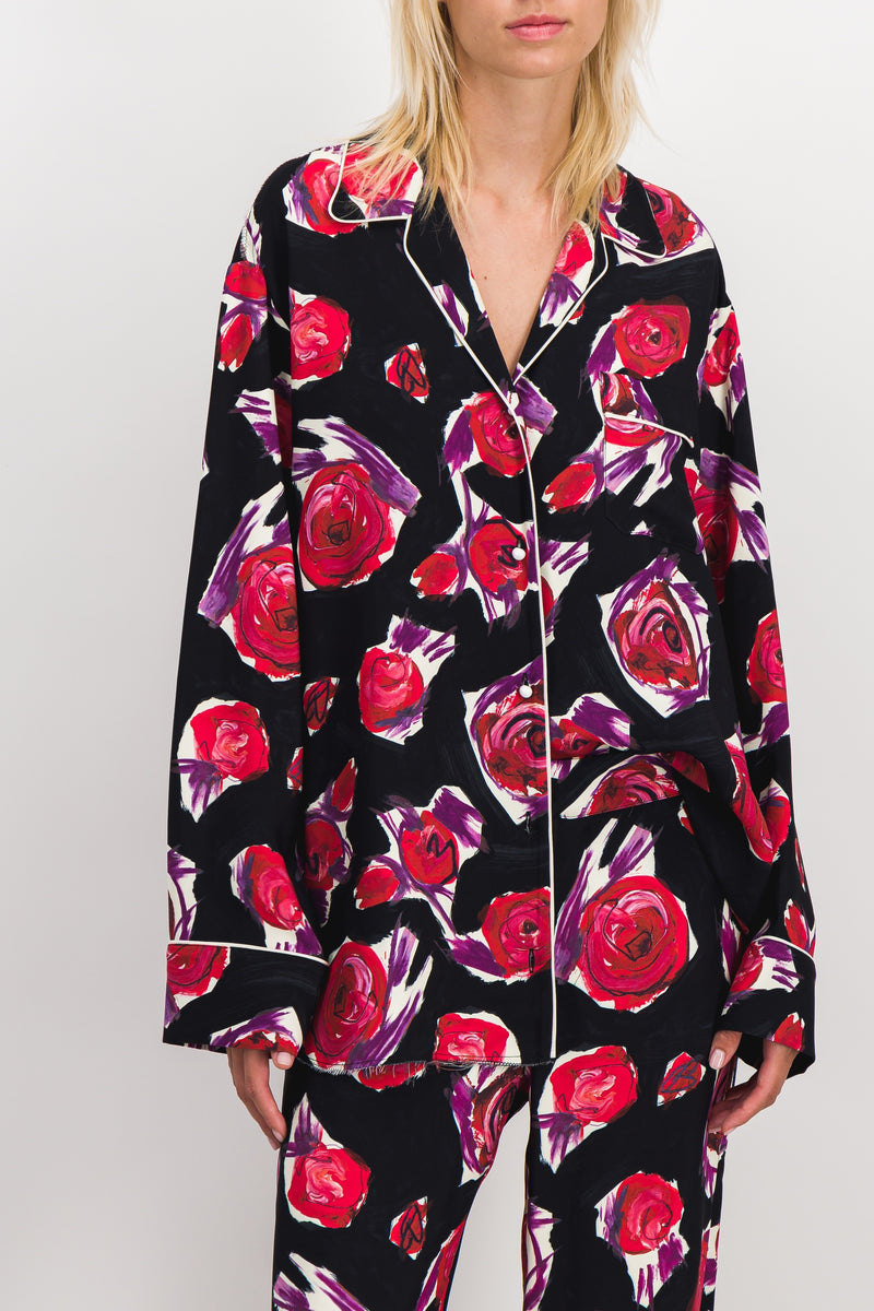 Marni - Oversized flower printed pyjama shirt