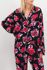 Oversized flower printed pyjama shirt
