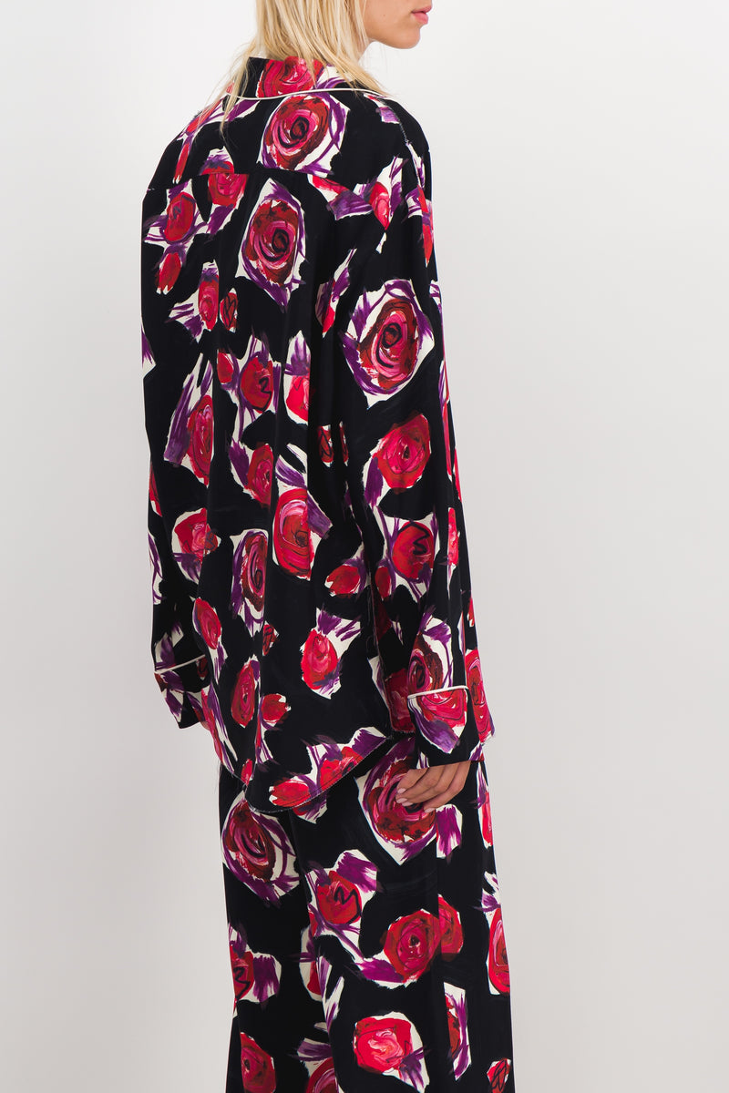 Marni - Oversized flower printed pyjama shirt