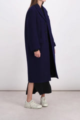 Felted bouclé wool long coat