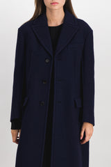 Felted bouclé wool long coat