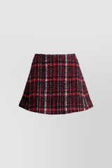 Speckeled tweed A-line mini skirt