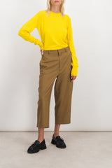 Cropped virgin wool boyfriend pants