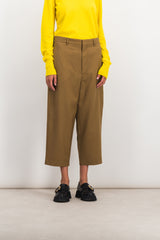 Cropped virgin wool boyfriend pants