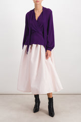 Rose panelled voluminous maxi skirt