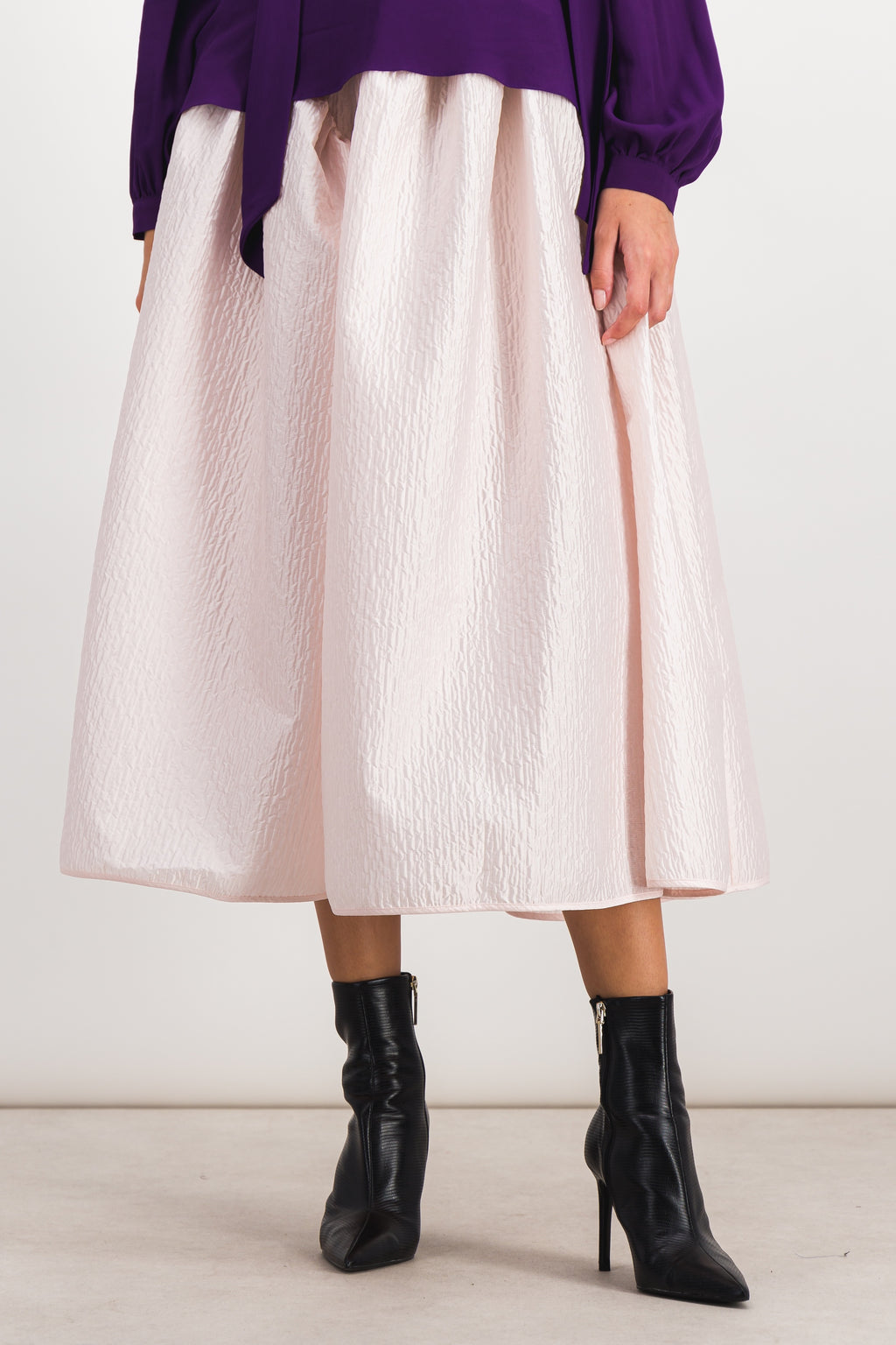 【BAON】Cocone banding dot pleated brushed long skirt Pleated Wrap Skirt For Women | J.Crew